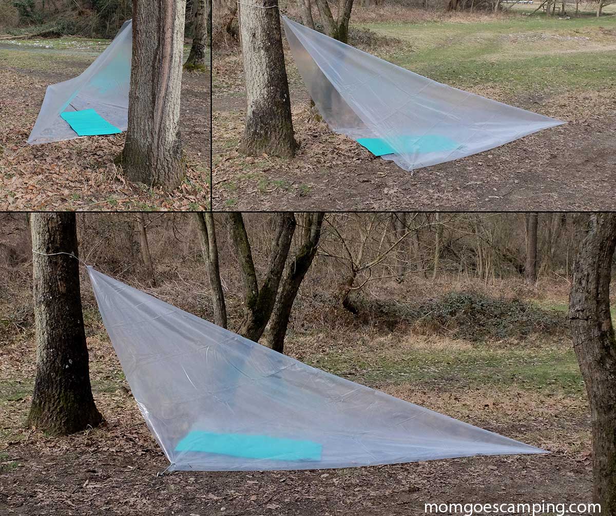 bivvy bag tarp shelter setup in real life