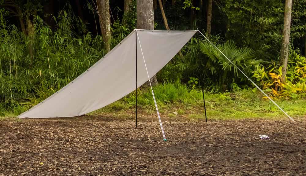 lean to tarp shelter setup in real life